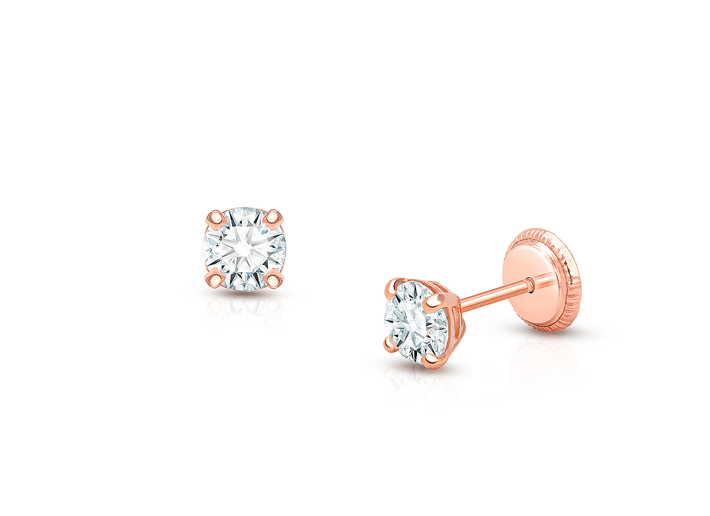 Cz stud earrings with screw back deals