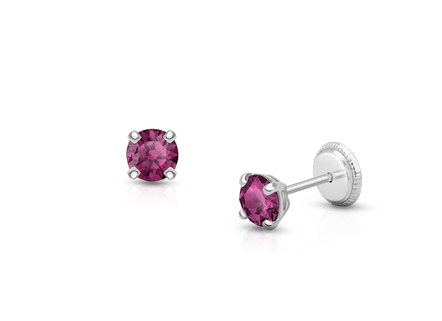 February birthstone stud earrings discount