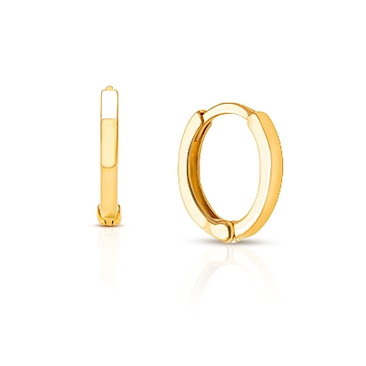 11mm Modern Huggie Hoops, Teen&#039;s Earrings - 14K Gold