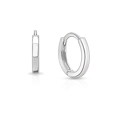 11mm Modern Huggie Hoops, First Holy Communion Children&#039;s Earrings - Sterling Silver