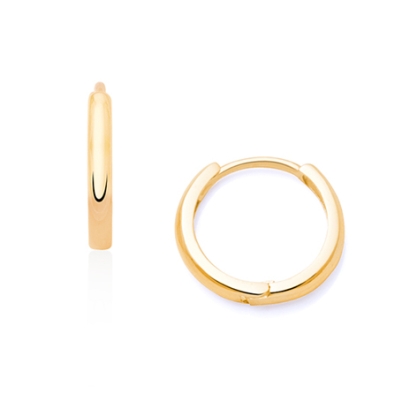 13mm Hoop, Christening/Baptism Baby/Children&#039;s Earrings - 14K Gold