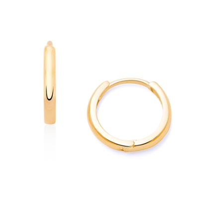 13mm Hoop, Mother&#039;s Earrings - 14K Gold