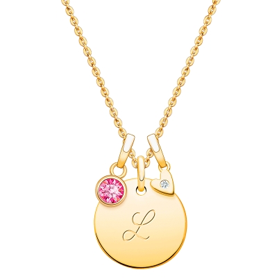14K Gold Baby Round, &quot;Design Your Own&quot; Teen&#039;s Necklace for Girls (FREE Personalization) - 14K Gold