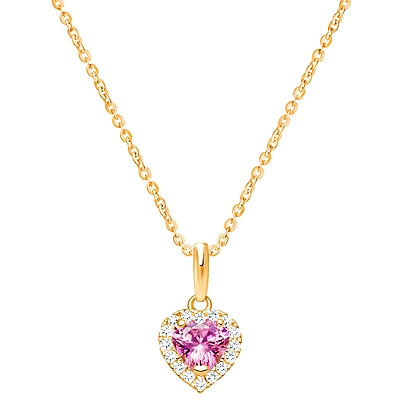Blissful Heart, Halo Necklace, Mother&#039;s Necklace (Includes Chain) - 14K Gold