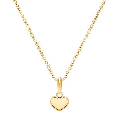 Modern Heart, Children&#039;s Necklace for Girls - 14K Gold
