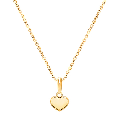 Modern Heart, Children&#039;s Necklace for Girls - 14K Gold
