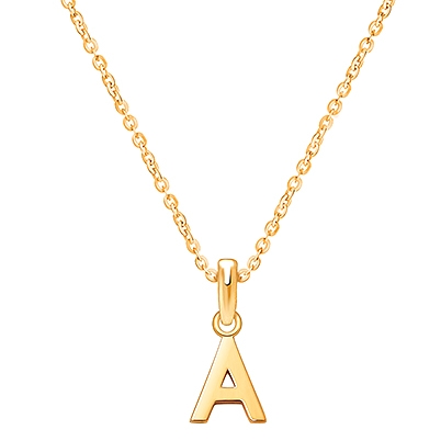Modern Initial Personalized Children&#039;s Necklace for Girls - 14K Gold