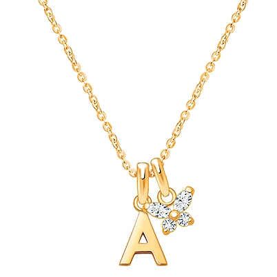 Modern Initial &quot;Design Your Own&quot; Personalized Teen&#039;s Necklace for Girls - 14K Gold