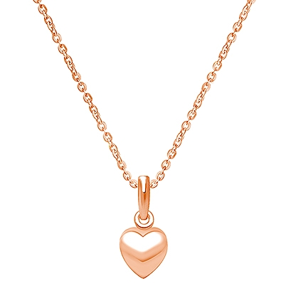 Power of Love, Children&#039;s Heart Necklace for Girls - 14K Rose Gold