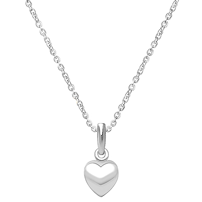 Power of Love, Children&#039;s Heart Necklace for Girls - 14K White Gold
