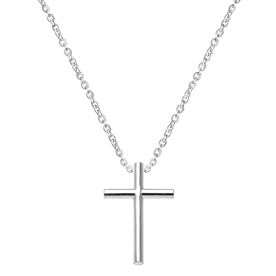 9ct Gold 10mm Diamond Centre Mini Cross Pendant | Angus & Coote