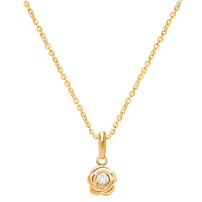 Three Cupcake Gold Pendant with Chain For Kids