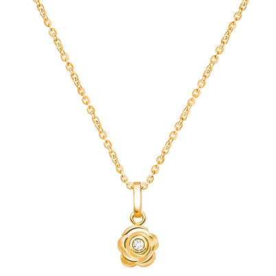 Devotion Rose Necklace in 14k Yellow Gold