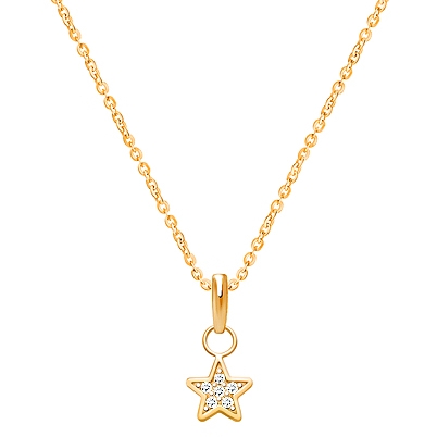 Starlight, Pavé CZ Star, Teen&#039;s Necklace for Girls - 14K Gold