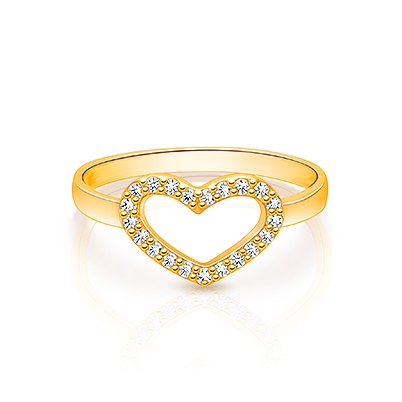 Heart of a Princess, Pavé CZ Children&#039;s Ring for Girls - 14K Gold