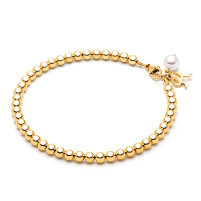 4mm Tiny Blessings Beads, Mother&#039;s Beaded Bracelet - 14K Gold