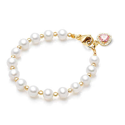 Timeless Pearls, Baby/Children’s Beaded Bracelet for Girls - 14K Gold