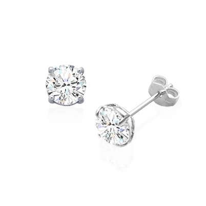 Round Brilliant Diamonds Studs with Friction Backs