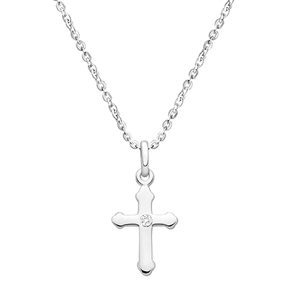 Tiny silver cross necklace. Handmade sterling silver pendant. Religious  jewellery for her