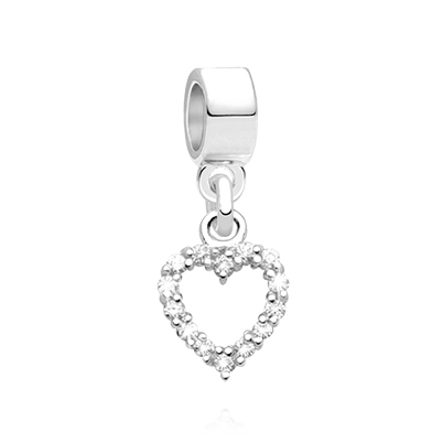 Shine bright like a diamond! Children&#039;s cz heart charm for girl&#039;s.