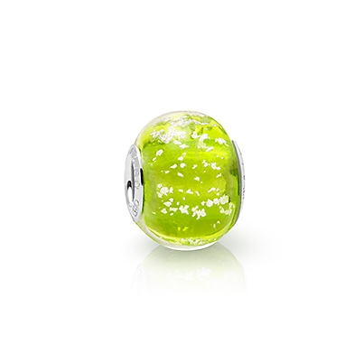 August Birthstone, Sterling Silver and Peridot Green Murano Glass (Hand Made in Italy) - Children&#039;s Adoré&trade; Charm
