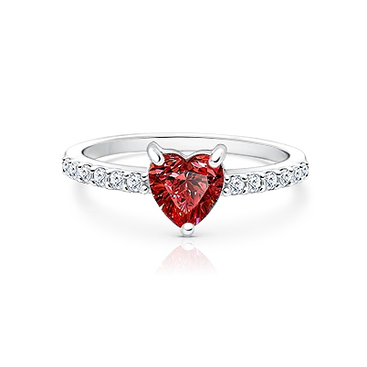January Birthstone Ring - Heart CZ, Children&#039;s Ring for Girls - Sterling Silver