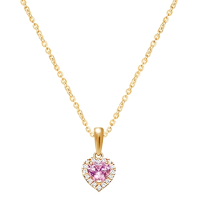 Blissful Heart, Halo Necklace, Teen&#039;s Necklace (Includes Chain) - 14K Gold