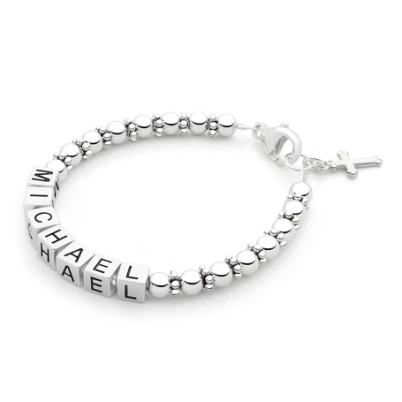 Boy&#039;s Classic Christening / Baptism Baby/Children&#039;s  Name Bracelet