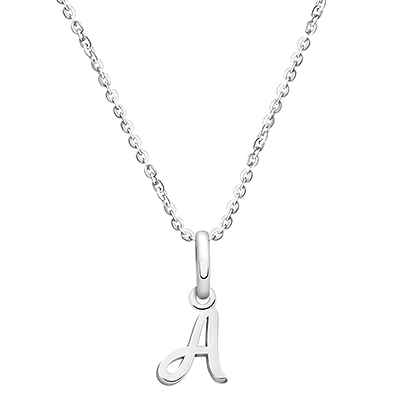 Cursive Initial, Personalized Mother&#039;s Necklace for Women (Optional Birthstone Charm) - Sterling Silver