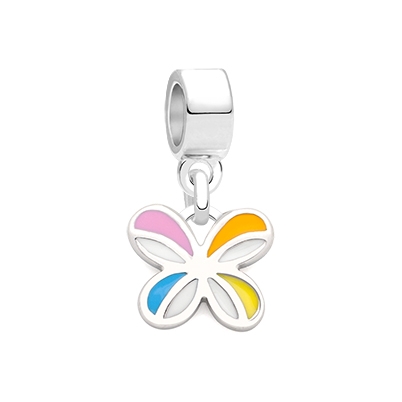 Cute Colored Wings, Sterling Silver and Enamel Butterfly - Children&#039;s Adoré™ Dangle Charm