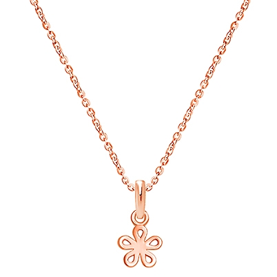 Daisy Dear, Flower Necklace for Children (Includes Chain) - 14K Rose Gold