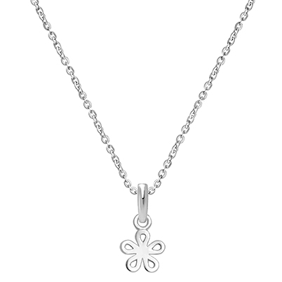 Daisy Dear, Flower Necklace for Children (Includes Chain) - 14K White Gold