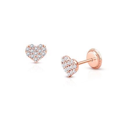 14K Rose Gold Earrings for Children | TinyBlessings.com