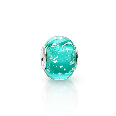 December Birthstone, Sterling Silver and Blue Zircon Murano Glass (Hand Made in Italy) - Children&#039;s Adoré™ Charm