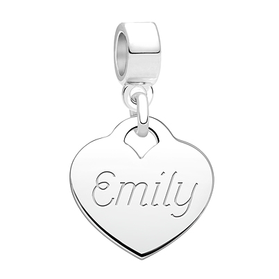 A Girl&#039;s Heart, Sterling Silver with  FREE Engraving of Her Name, Initial or Monogram - Adoré Pendant