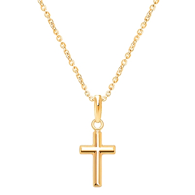 Everlasting Faith, Cross Children’s Necklace for Boys - 14K Gold