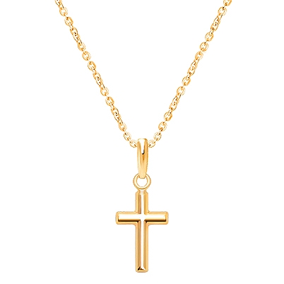 Everlasting Faith, Cross Teen’s Necklace for Girls - 14K Gold