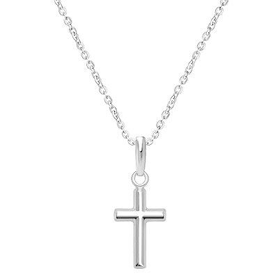 Everlasting Faith, Cross Children’s Necklace for Boys - 14K White Gold