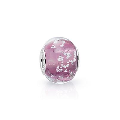 February Birthstone, Sterling Silver and Amethyst Purple Murano Glass (Hand Made in Italy) - Children&#039;s Adoré™ Charm