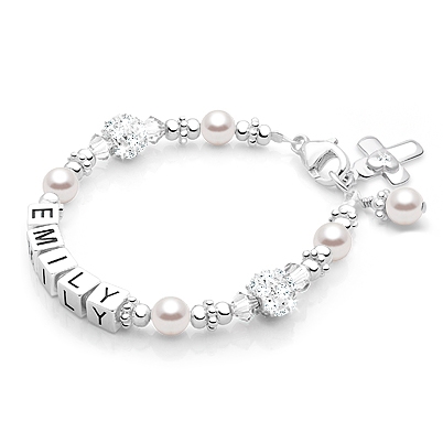 Engraved Bezel Set Birthstone Name Bracelet - Sterling Silver