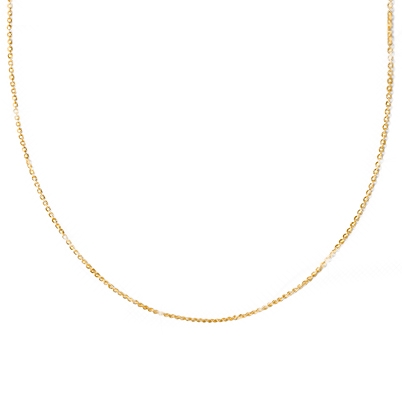 Individual Necklace Chain, Extendable Italian Made Diamond Cut Cable Chain - 14K Gold