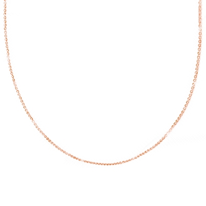 Individual Necklace Chain, Extendable Diamond Cut Cable Chain - 14K Rose Gold