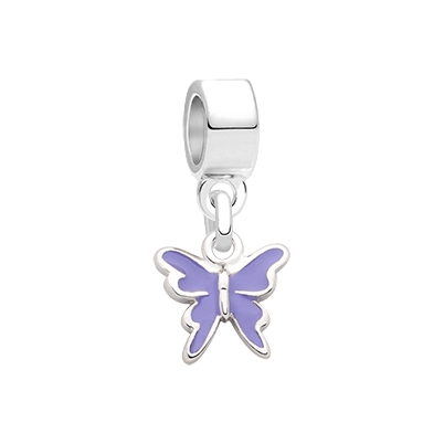 I Flit, I Float, I Fly, Sterling Silver and Purple Enamel Butterfly - Children&#039;s Adoré™ Dangle Charm