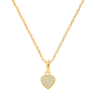 From the Heart with Genuine Diamonds, Mother&#039;s Necklace for Women - 14K Gold