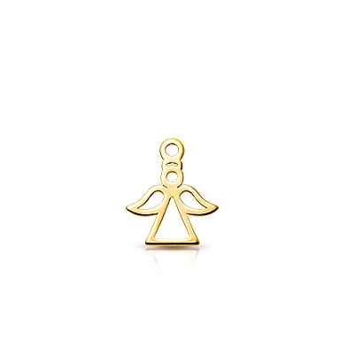 Angel - Silhouette Baby/Children&#039;s Individual Charm (Add to Your Existing Bracelet or Necklace) - 14K Gold