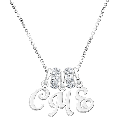 Mother&#039;s Initial Set, Personalized Necklace Set for Women with Children&#039;s Initials - Sterling Silver