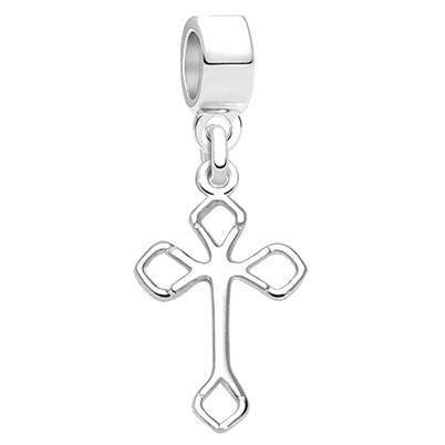 Keep the Faith, Sterling Silver Diamond Point Cross - Children&#039;s Adoré™ Dangle Charm