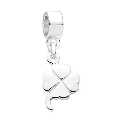 Lucky Clover, Sterling Silver Four-Leaf Clover - Children&#039;s Adoré™ Dangle Charm