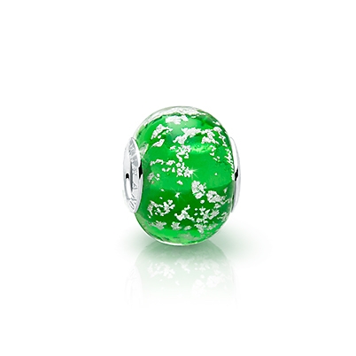 May Birthstone, Sterling Silver and Emerald Green Murano Glass (Hand Made in Italy) - Children&#039;s Adoré™ Charm