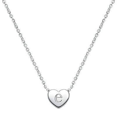 Mini Sliding Heart Necklace for Teens (Includes Chain &amp; FREE Engraving) - Sterling Silver